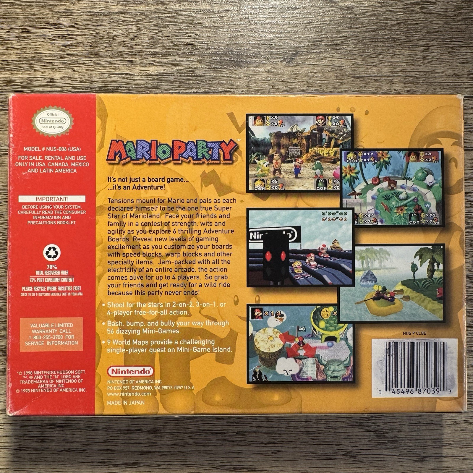 Mario Party 1 – Nintendo 64 N64 “Frantic Fun” Variant CIB Authentic Tested Works