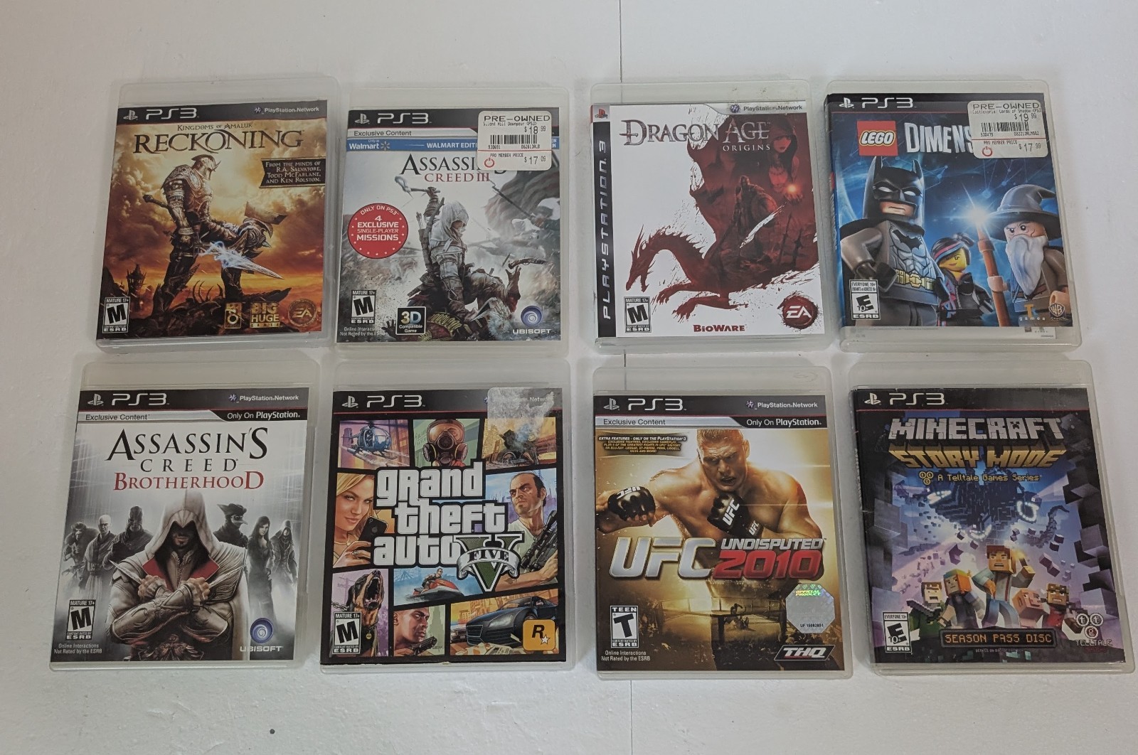 Sony PS3 Super Slim 500GB White Console Bundle 2 OEM Sony Controllers 8 Games…
