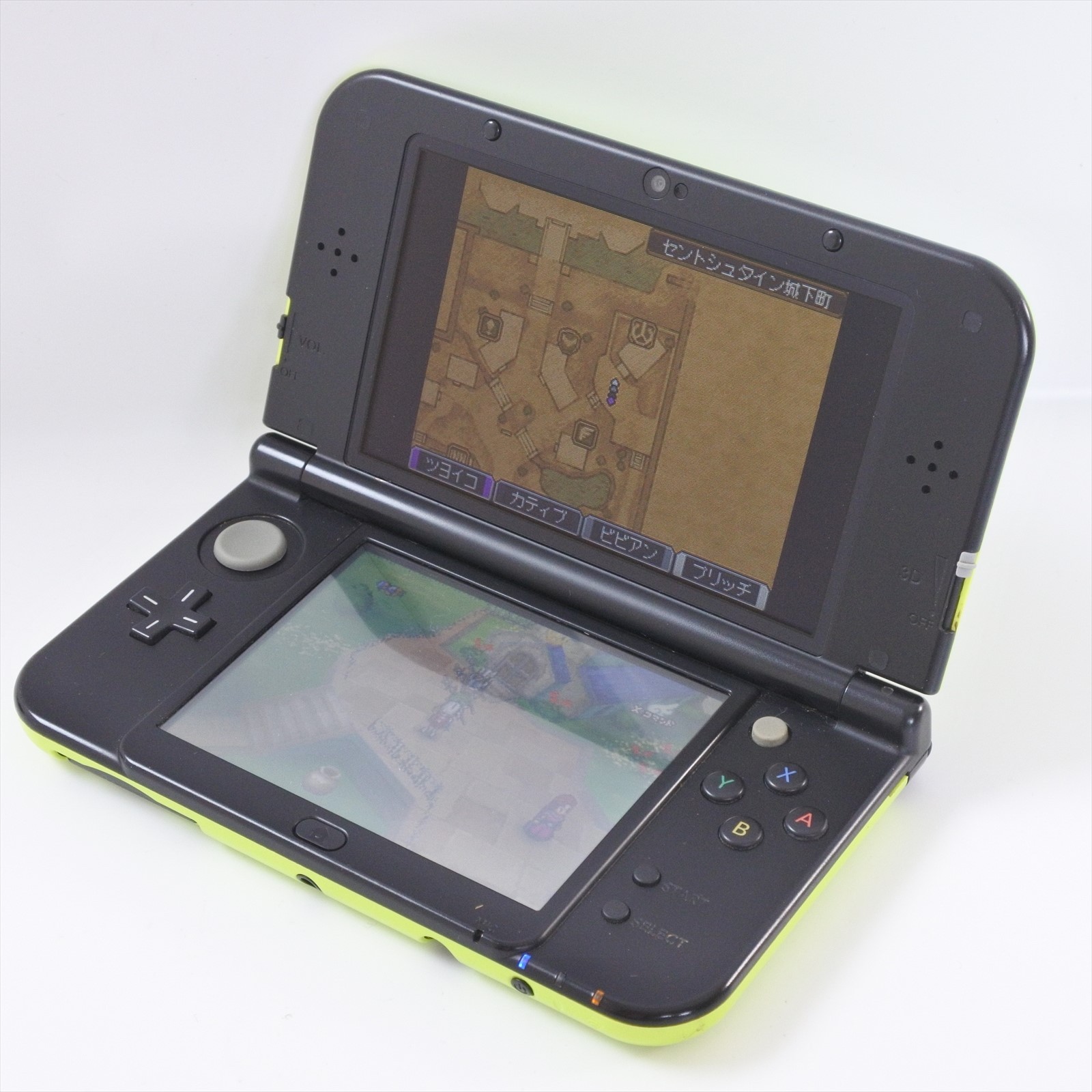 New Nintendo 3DS LL Console RED-001 Boxed NO Touch pen LIME x BLACK 2184 n3ds