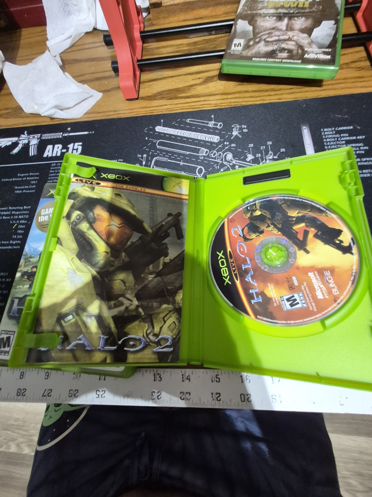 Halo Combat Evolved + Halo 2 Original Xbox Video Game Bundle Great Condition CIB