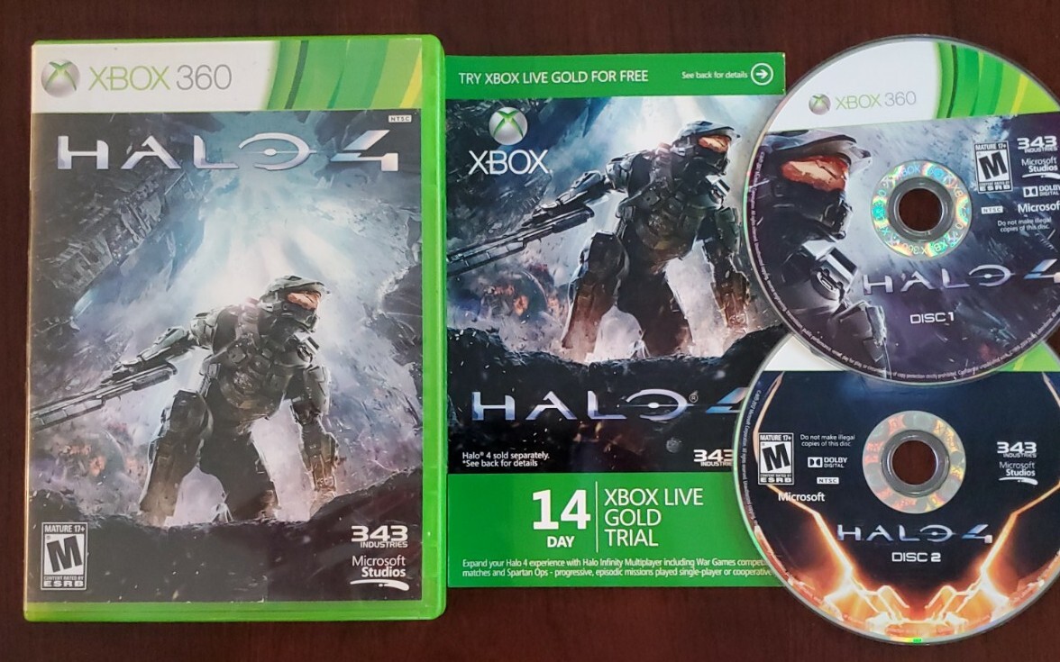 Halo 4 (2 Disc Set Microsoft Xbox 360, 2012 343 Industries) Complete VGC