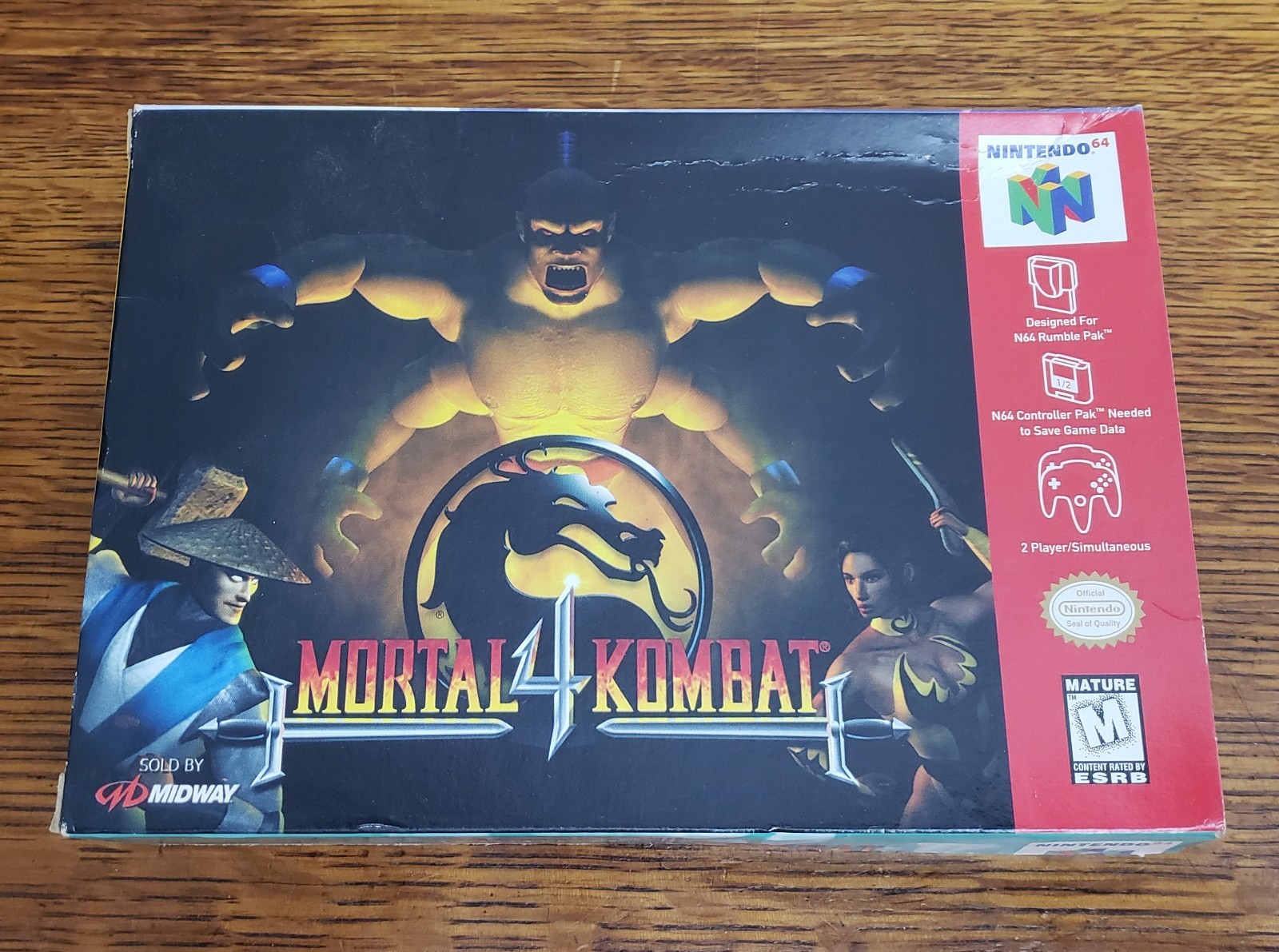 BOX ONLY – for 1996 Mortal Kombat 4 Nintendo 64 Video Game