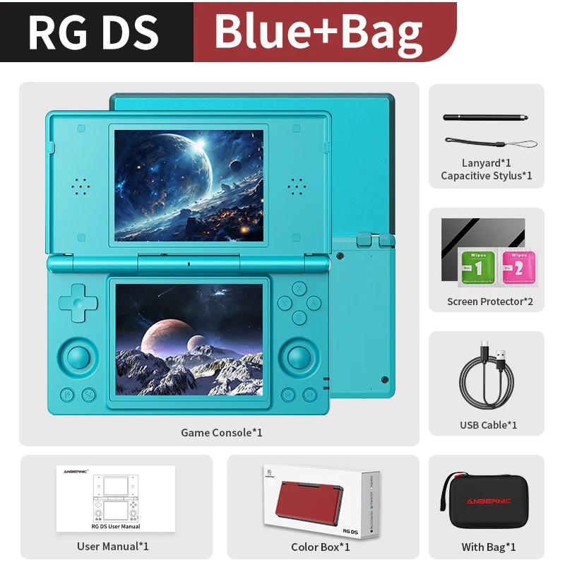 Anbernic RG DS Android Handheld, 4″ IPS Dual Screen, WiFi