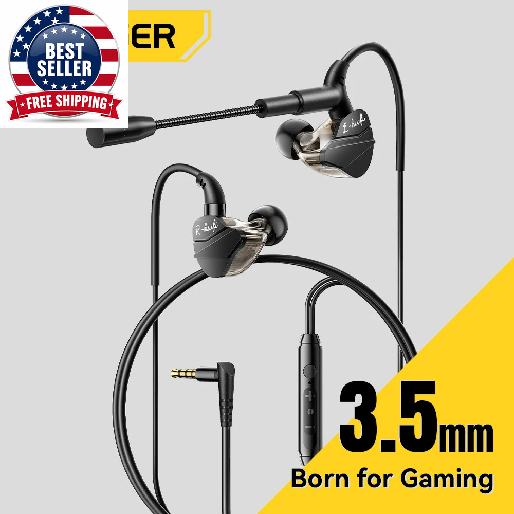 Game Headphones 3.5Mm USB Type C Wired Headphones in Ear Headset Gaming Earbuds
