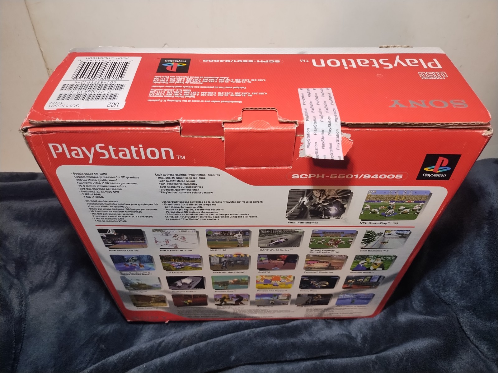 Empty Playstation 1 Console System Box, Foam, Protector & Manual Only PS1