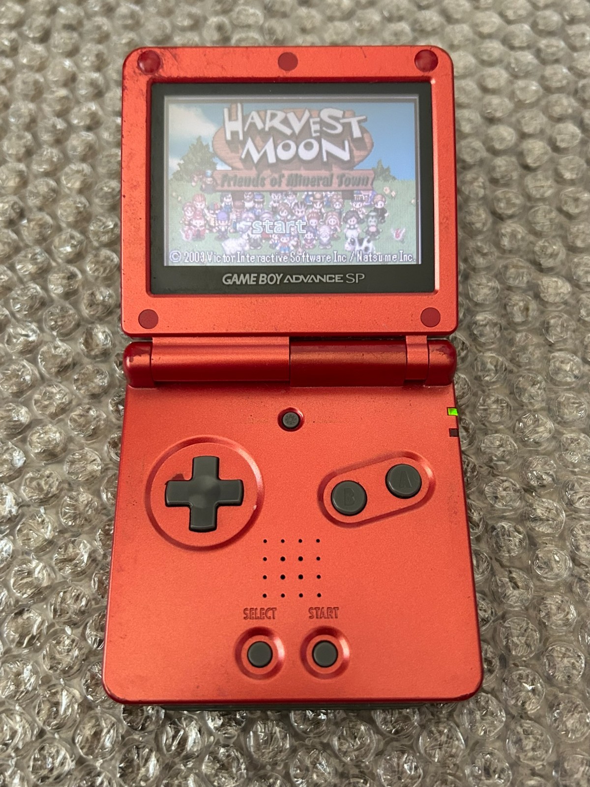 *READ* Nintendo Game Boy Advance SP Handheld System – Flame Red GBA Console