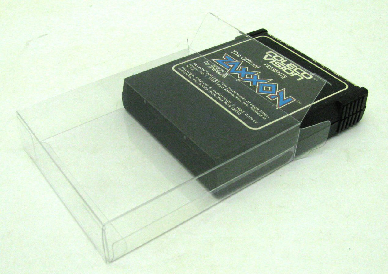 50x COLECOVISION GAME CARTRIDGE – CLEAR PLASTIC PROTECTIVE BOX PROTECTOR SLEEVE