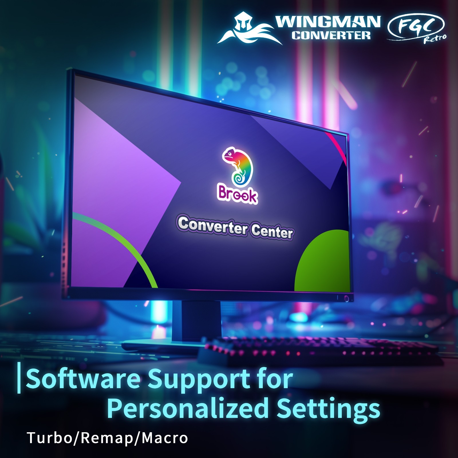 Brook Wingman FGC Retro: PS1 & PS2 Controllers for PS5 / PS4 / PC with Turbo