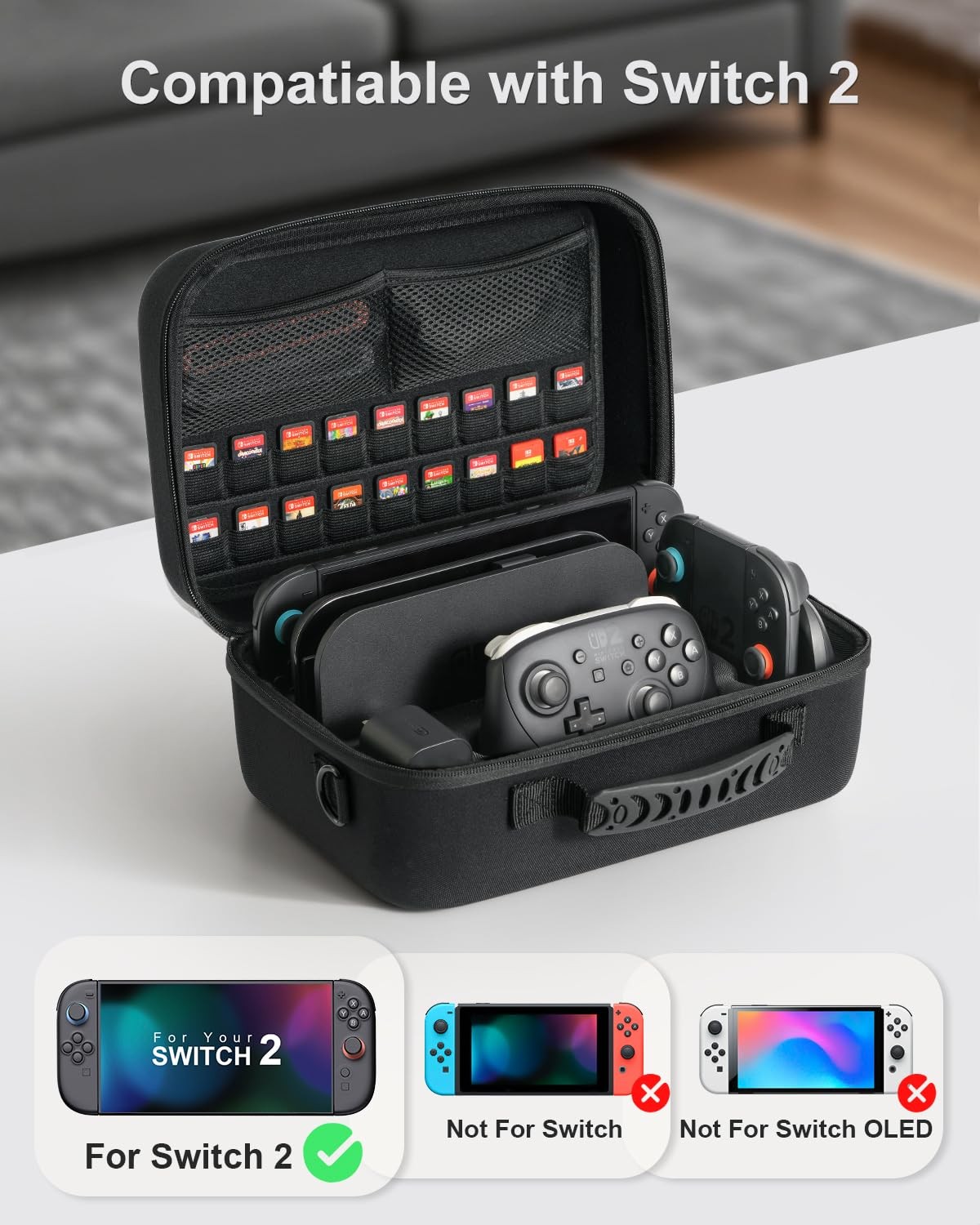 Carrying Case Hard Shell Travel Carry Bag for Nintendo Switch 2 All in One Case