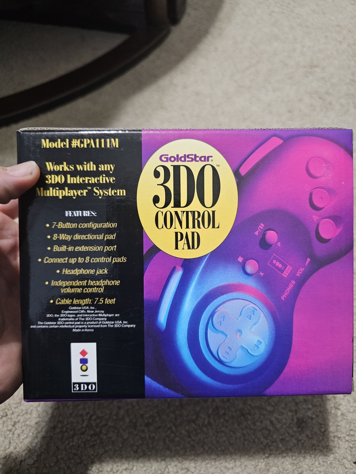 3DO Goldstar Control Pad Controller Official CIB W/ Manual Very Nice See Pics XX