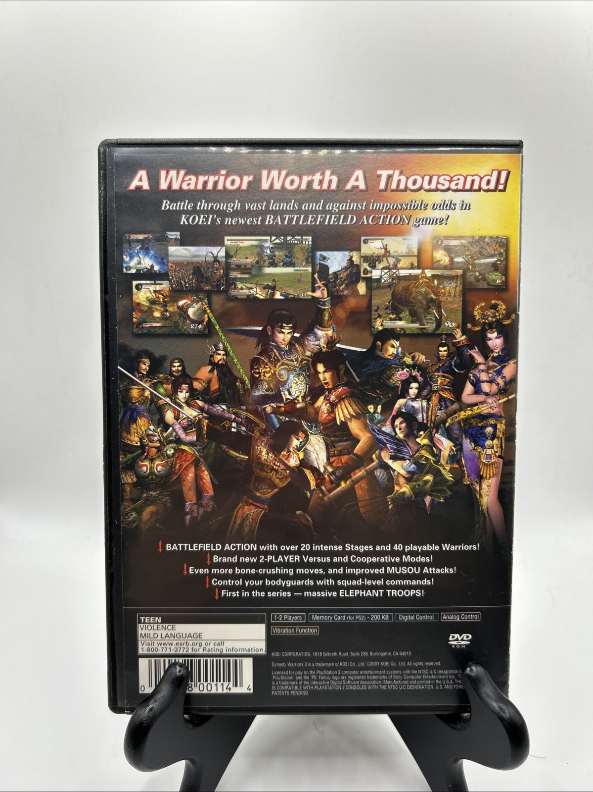 Dynasty Warriors 3 (Sony PlayStation 2, 2001) No Manual Tested