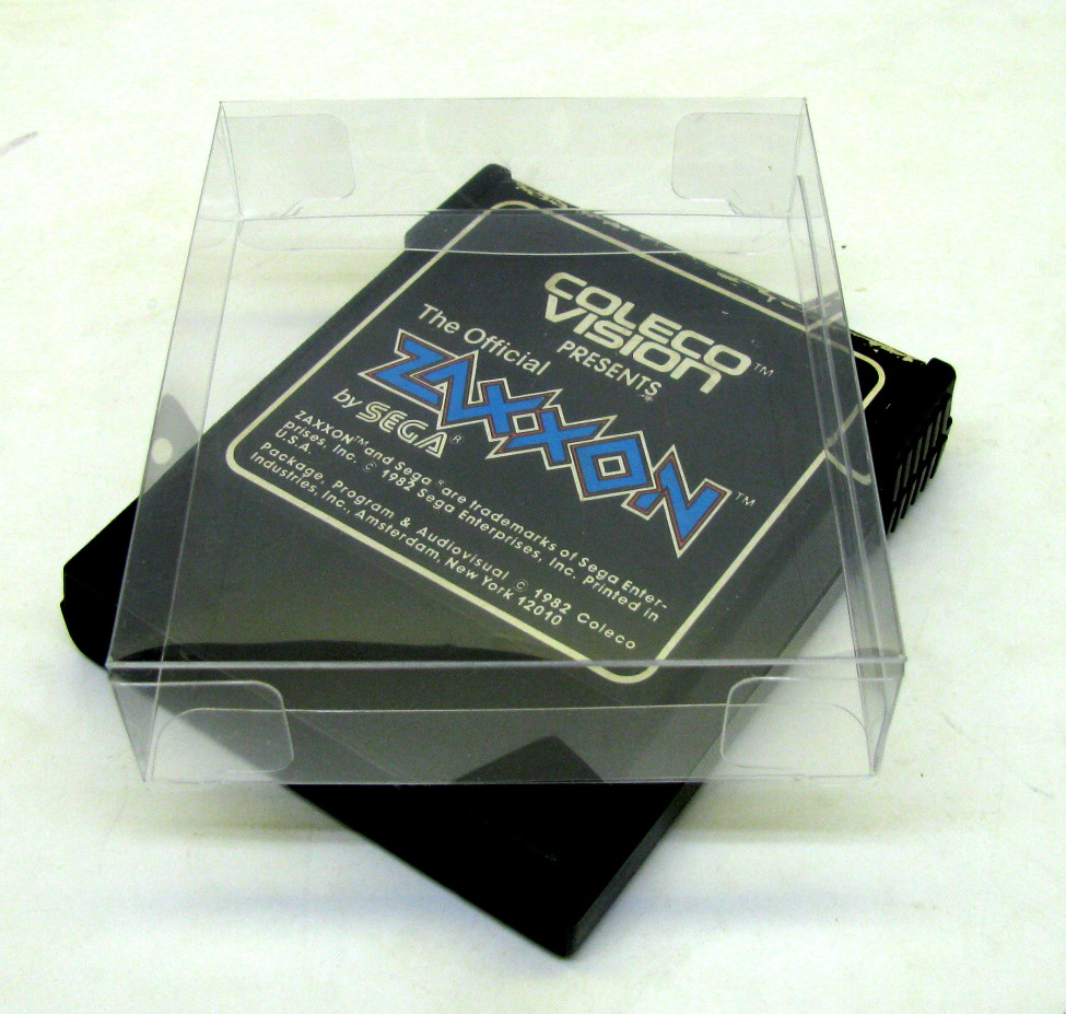 50x COLECOVISION GAME CARTRIDGE – CLEAR PLASTIC PROTECTIVE BOX PROTECTOR SLEEVE