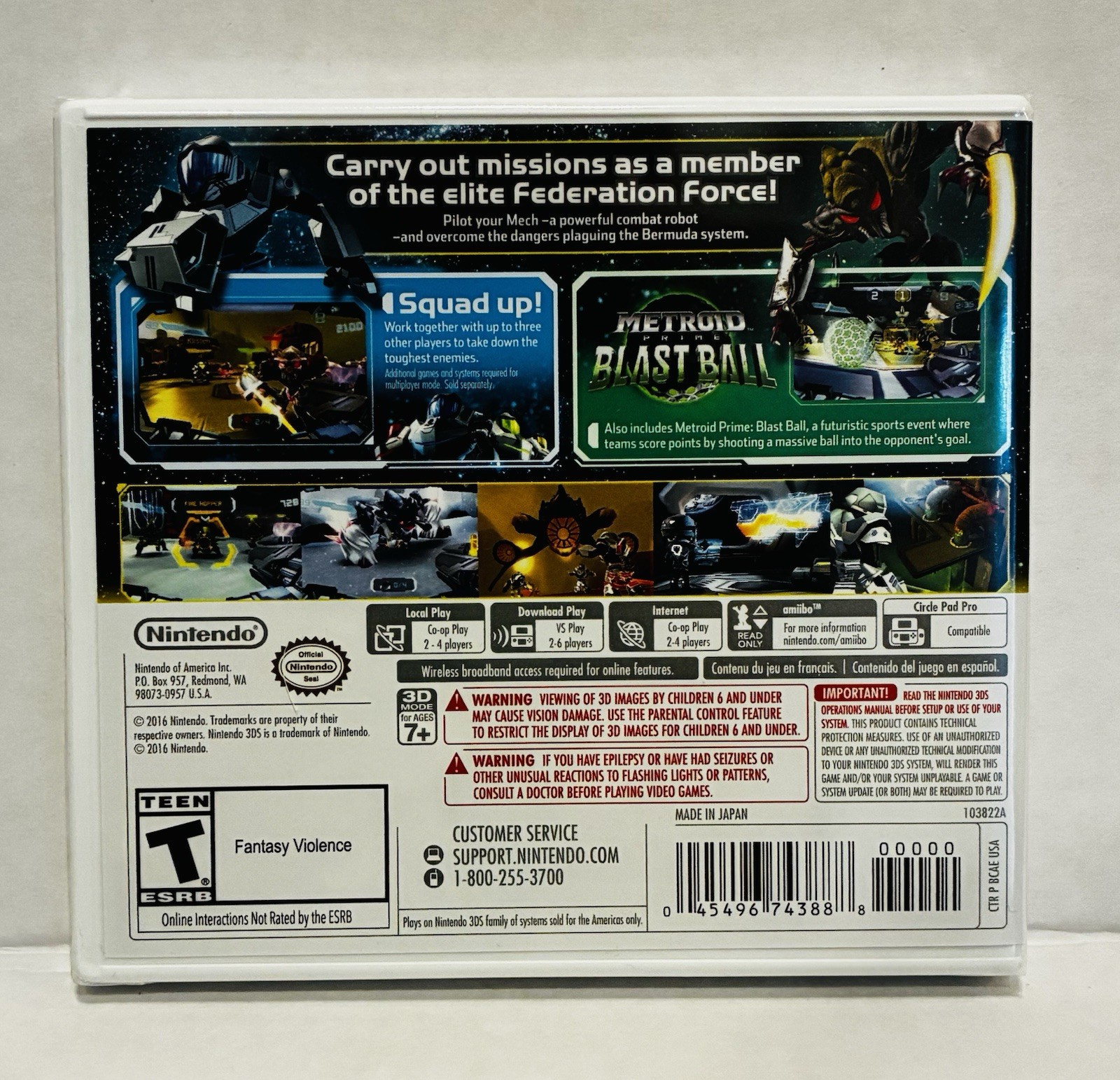 Metroid Prime: Federation Force Nintendo 3DS 2016 New Sealed NIB