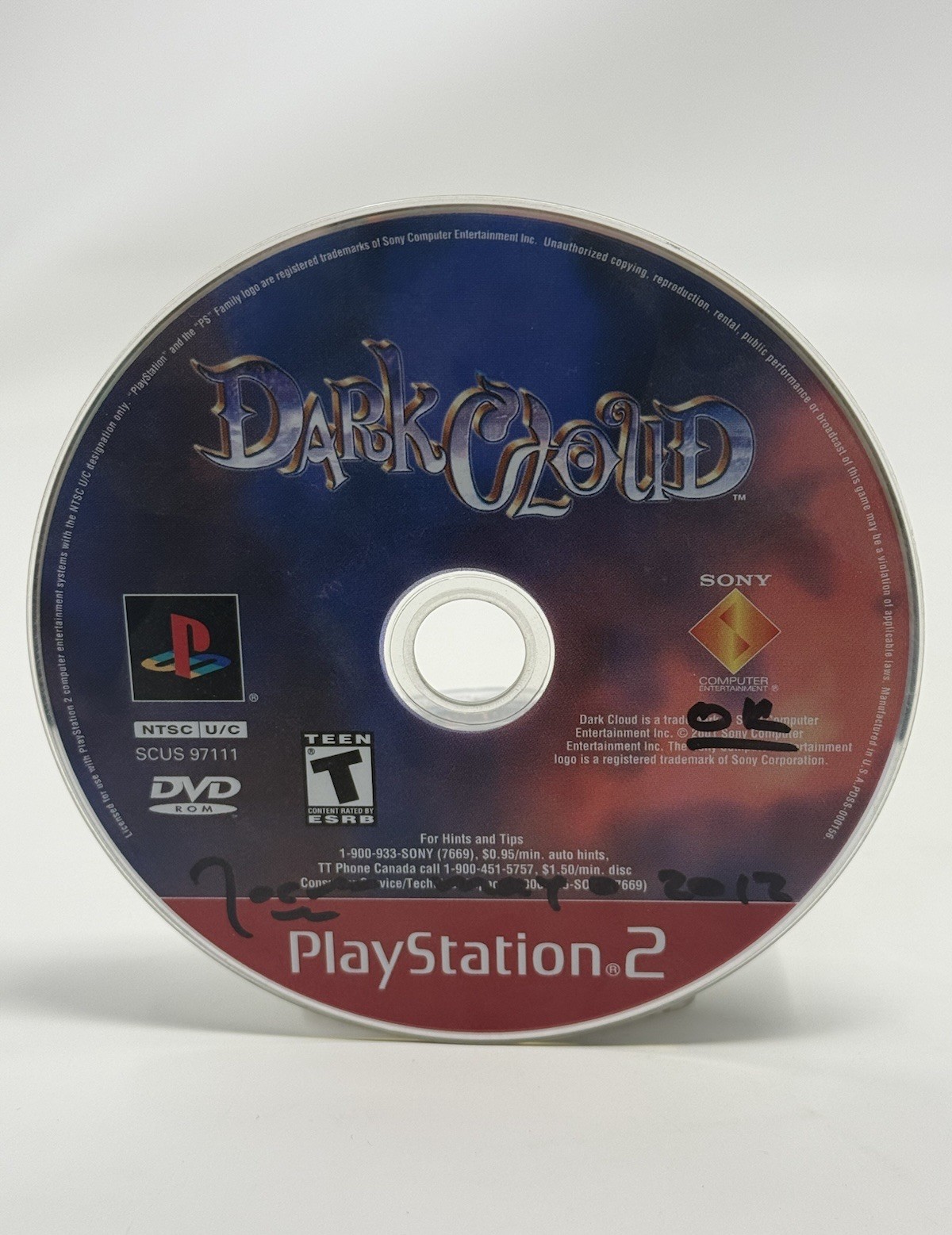 Dark Cloud PS2 PlayStation 2 Pristine Disc Only Authentic Tested And Working