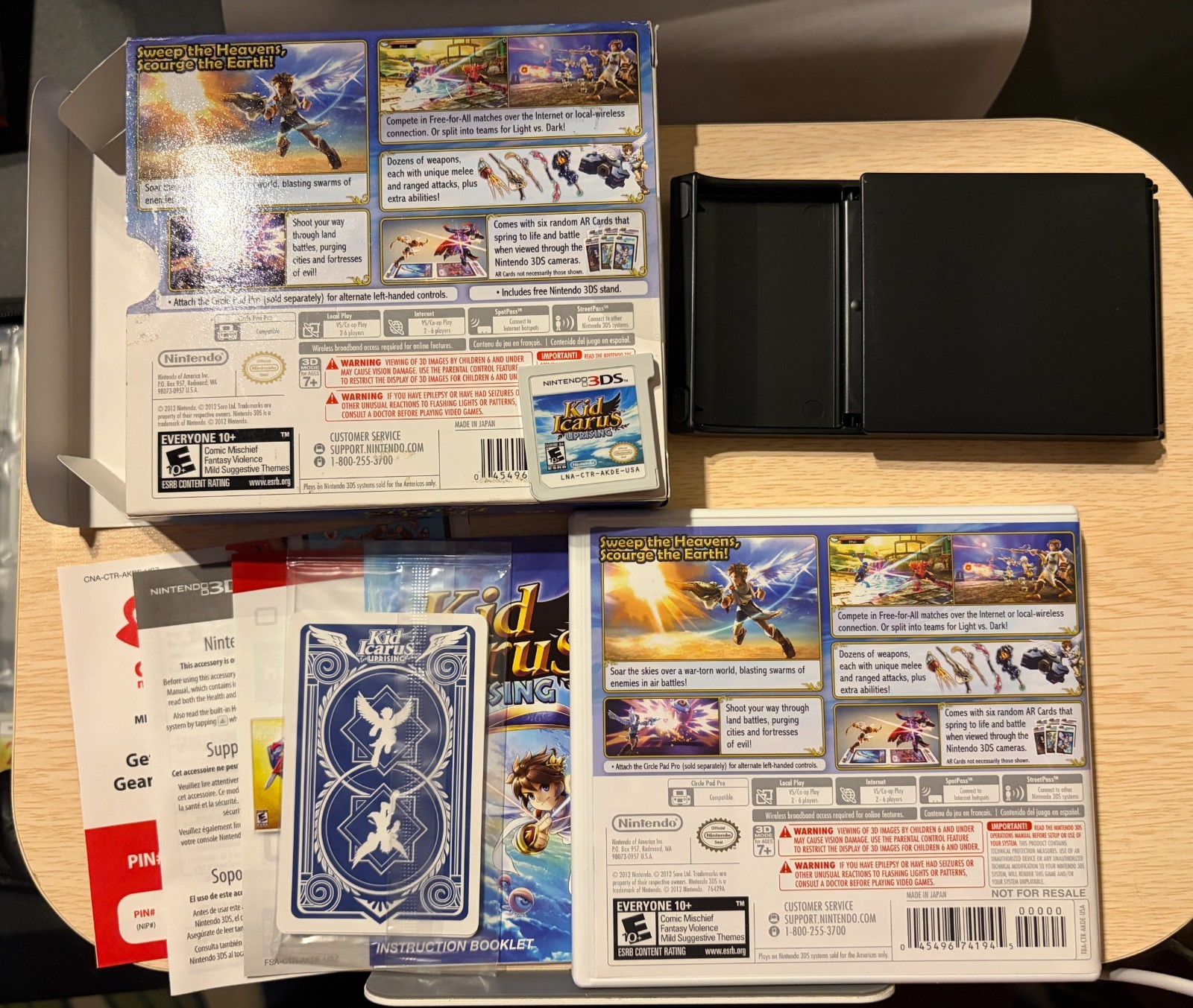 Kid Icarus: Uprising (Nintendo 3DS, 2012) tested Box, Cards, Stand, Game