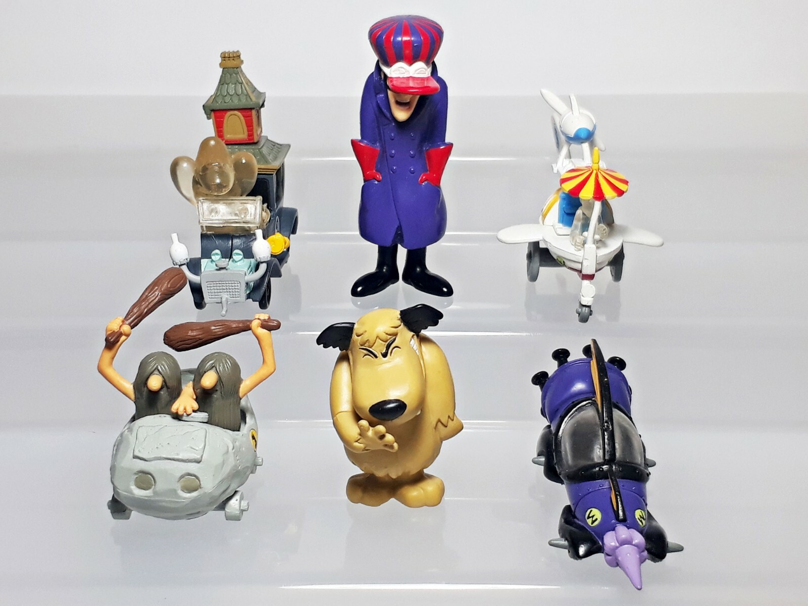 Wacky Races Vehicle Figure Set (6) Bandai HG Mean Machine Creepy Coupe 1.3-2.9″