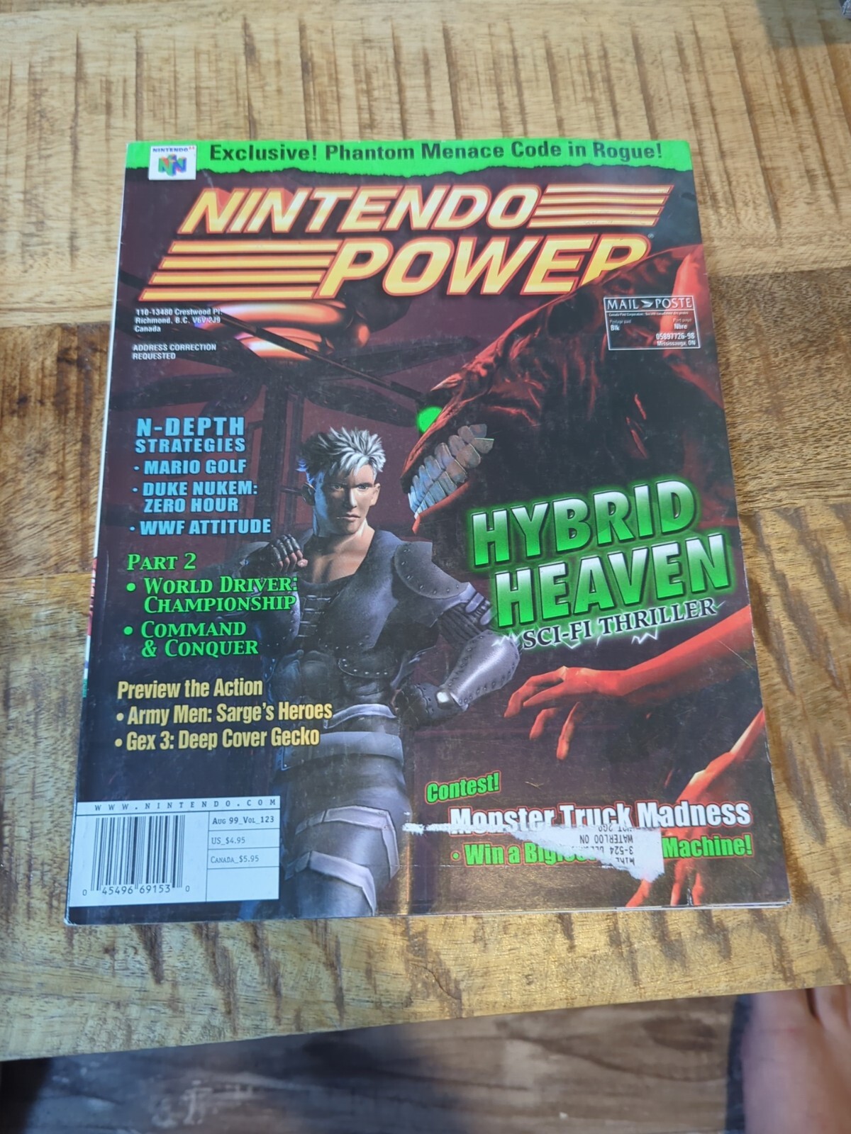 Nintendo Power Magazine Volume 123 August 1999 Attached Poster Hybrid Heaven