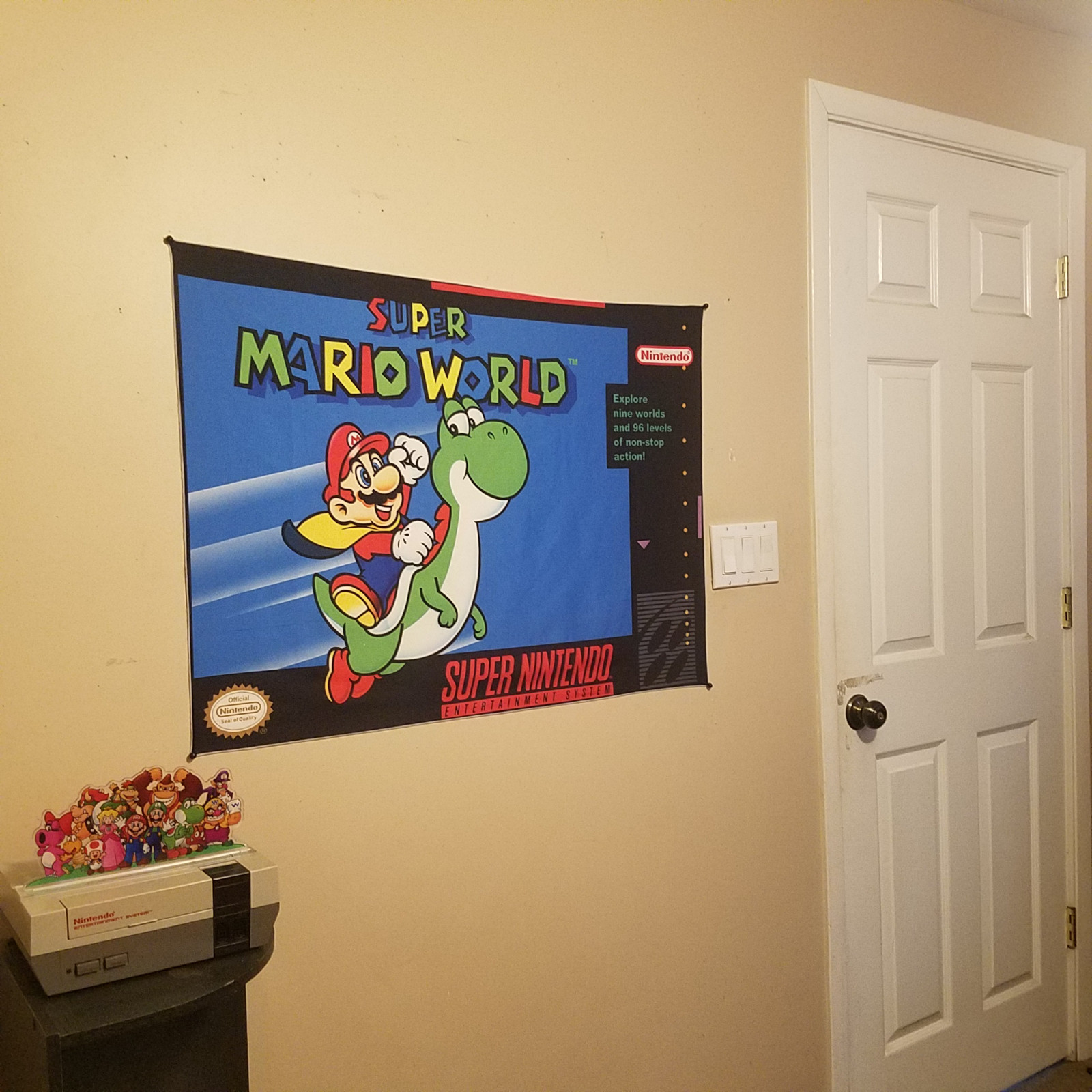 Super Mario World 2×3 foot tapestry / Super Nintendo banner wall flag