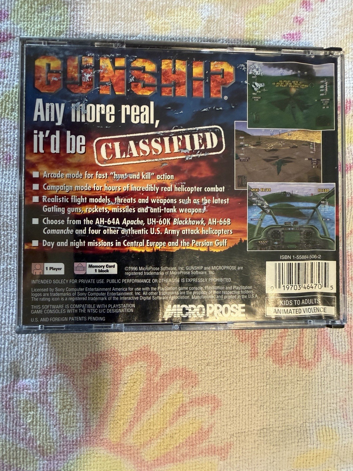MicroProse Gunship (Sony PlayStation 1 PS1, 1996) NTSC-U/C