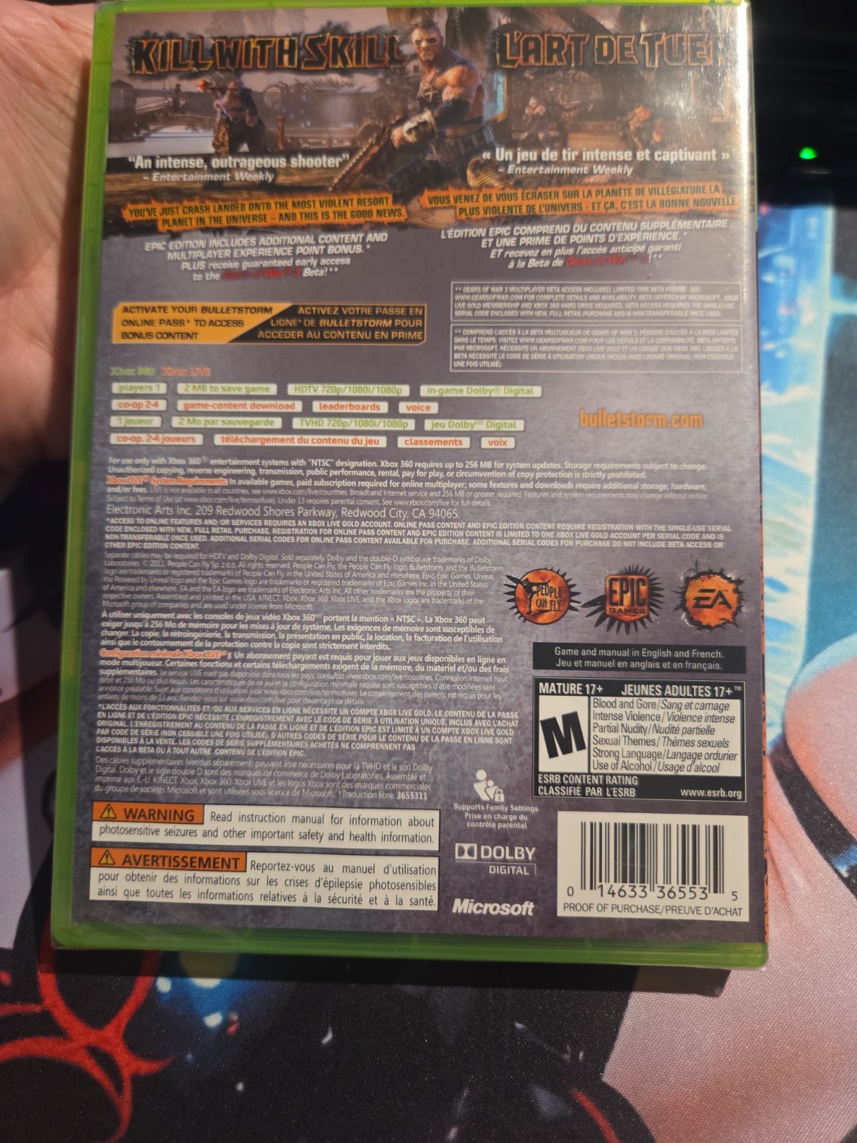 Brand New Factory Sealed Bulletstorm Epic Edition Xbox 360 Bullet Storm
