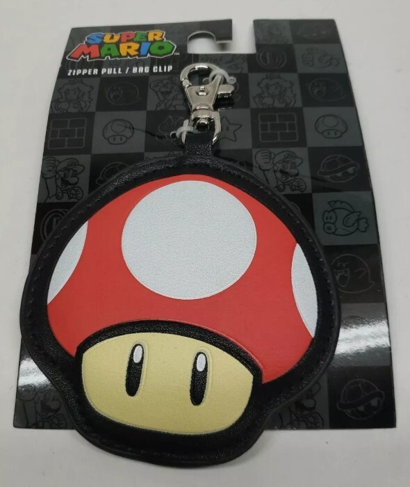 Super Mario – Mushroom Head – Zipper Pull, Bag Tag, Keychain Fob