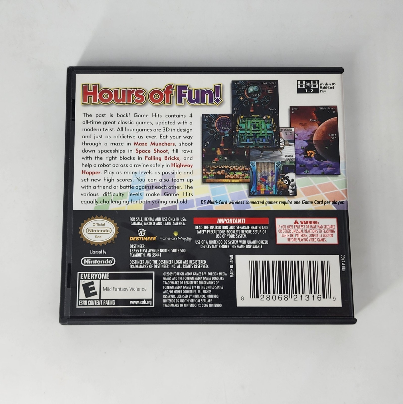Game Hits! (Nintendo DS, 2010) 4 Games in 1 CIB – TESTED & WORKING – Fast Ship!