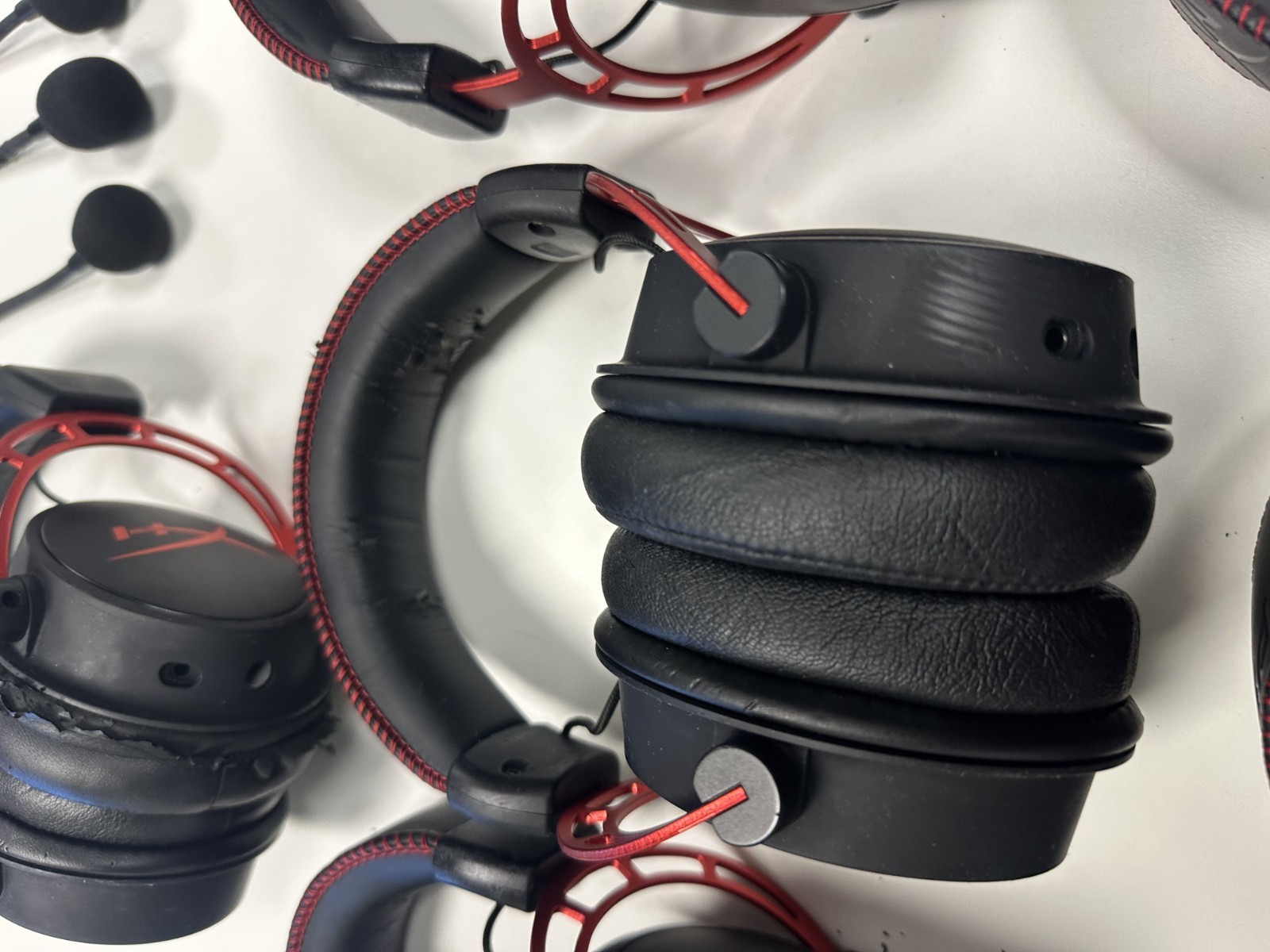 HyperX Cloud Alpha Black-Red Headband Gaming Headset – Lot of 9 – Used