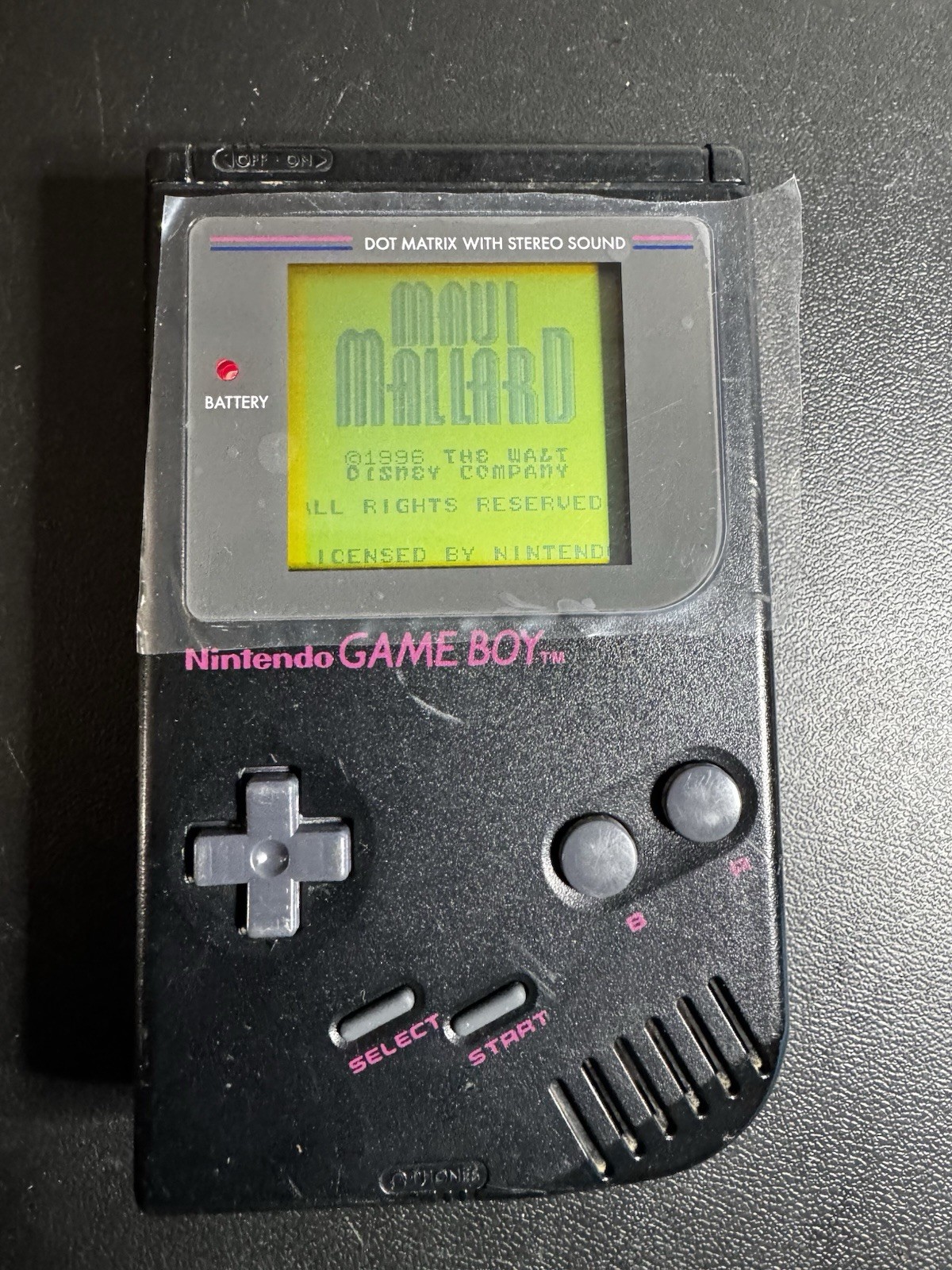 Original Nintendo Game Boy Black Play It Loud Maui Mallard Cold Shadow Tested