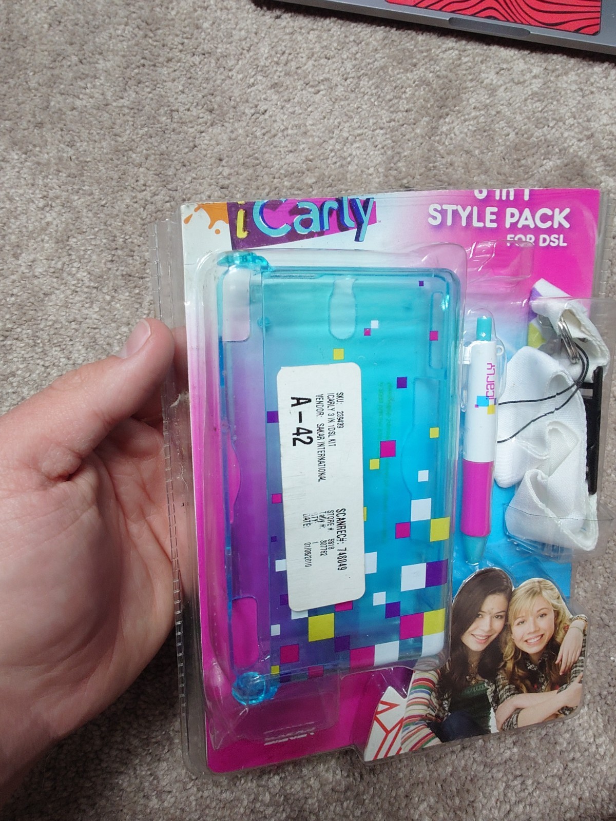 ICarly Hard Shell Clear Case for DS Lite DSL DS 3 In 1 Style Pack Stylus Lanyard
