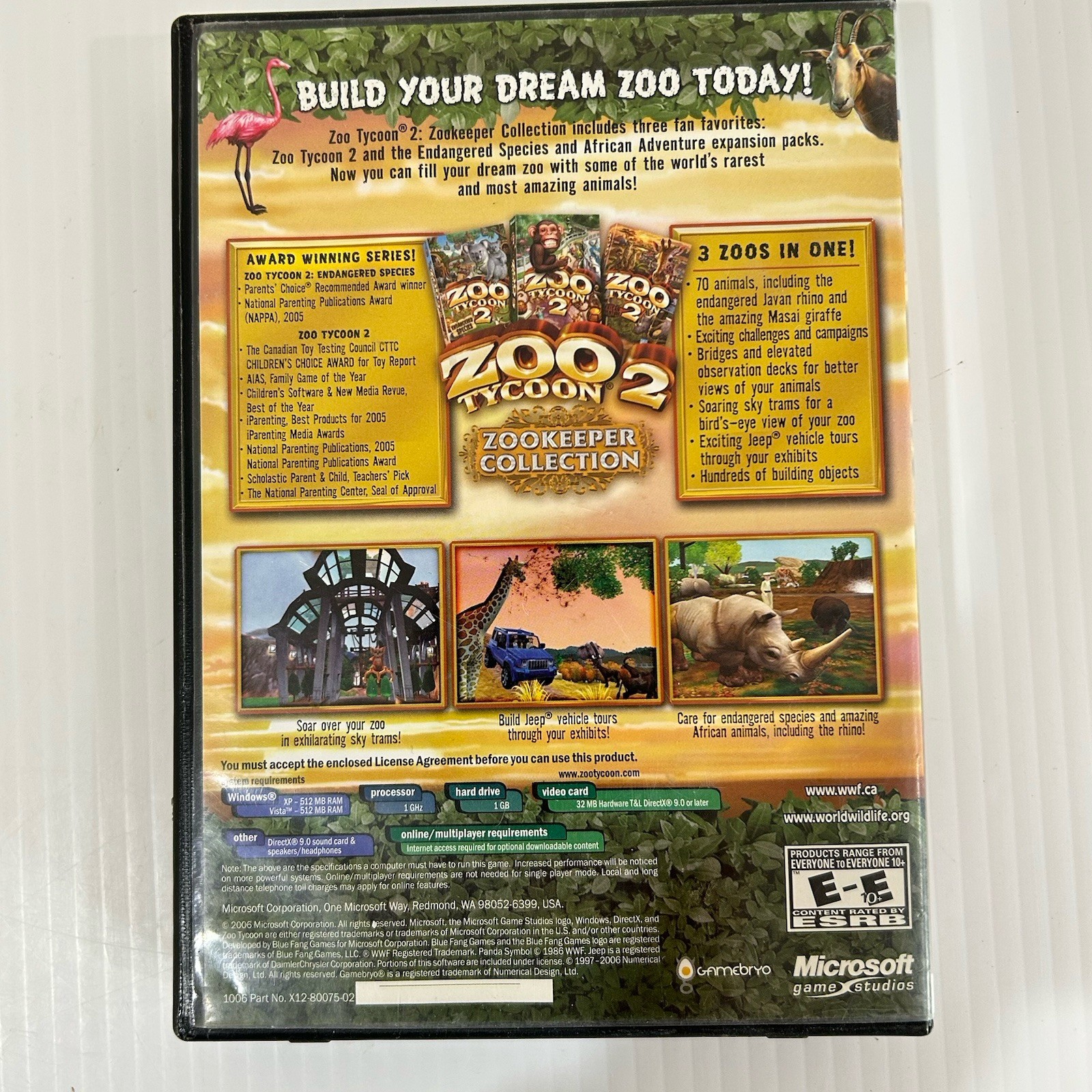 Zoo Tycoon 2: Zookeeper Collection 2006 PC CD, Windows 2-Disc Set With Manual