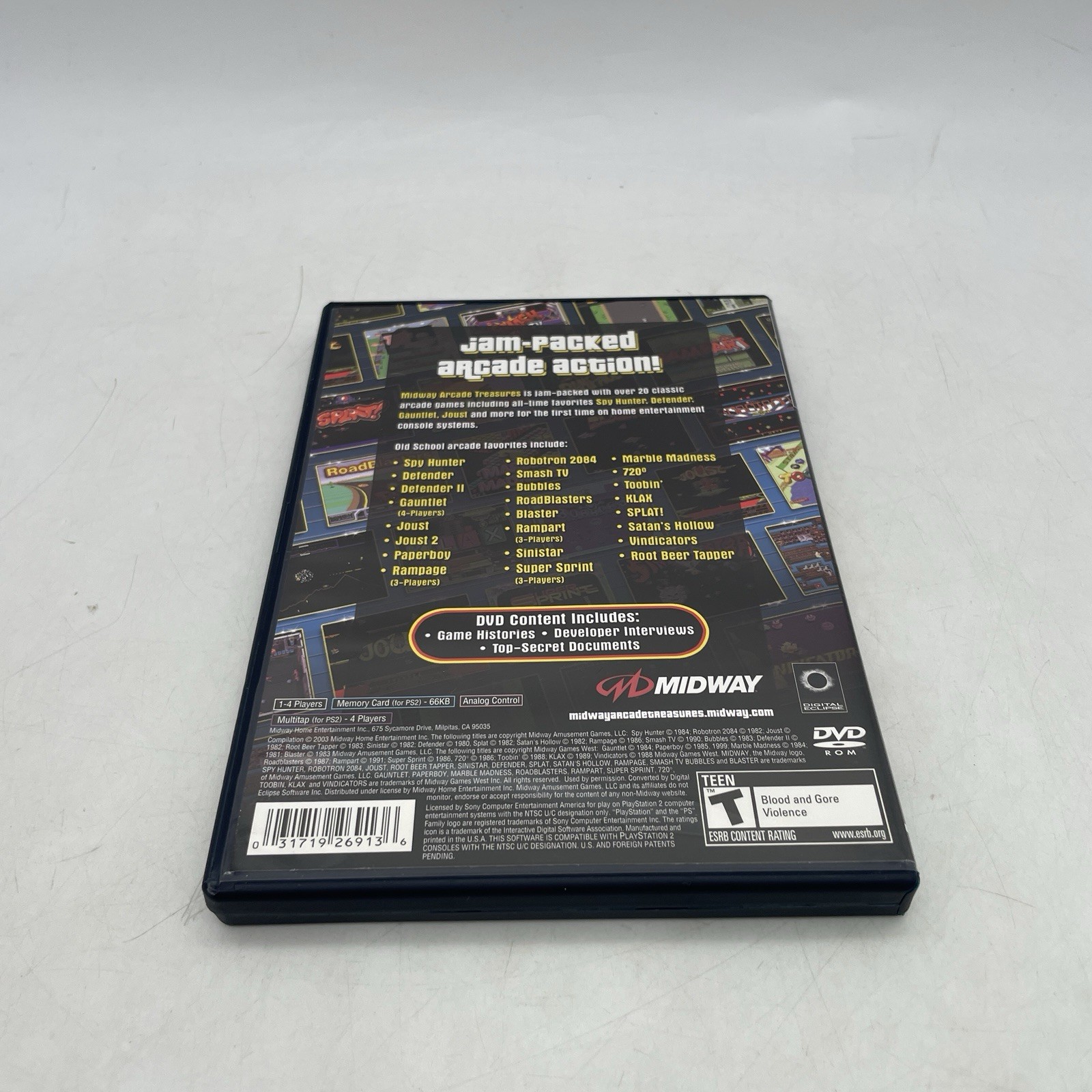 Midway Arcade Treasures (Sony PlayStation 2, PS2) Complete CIB w/ Reg Card