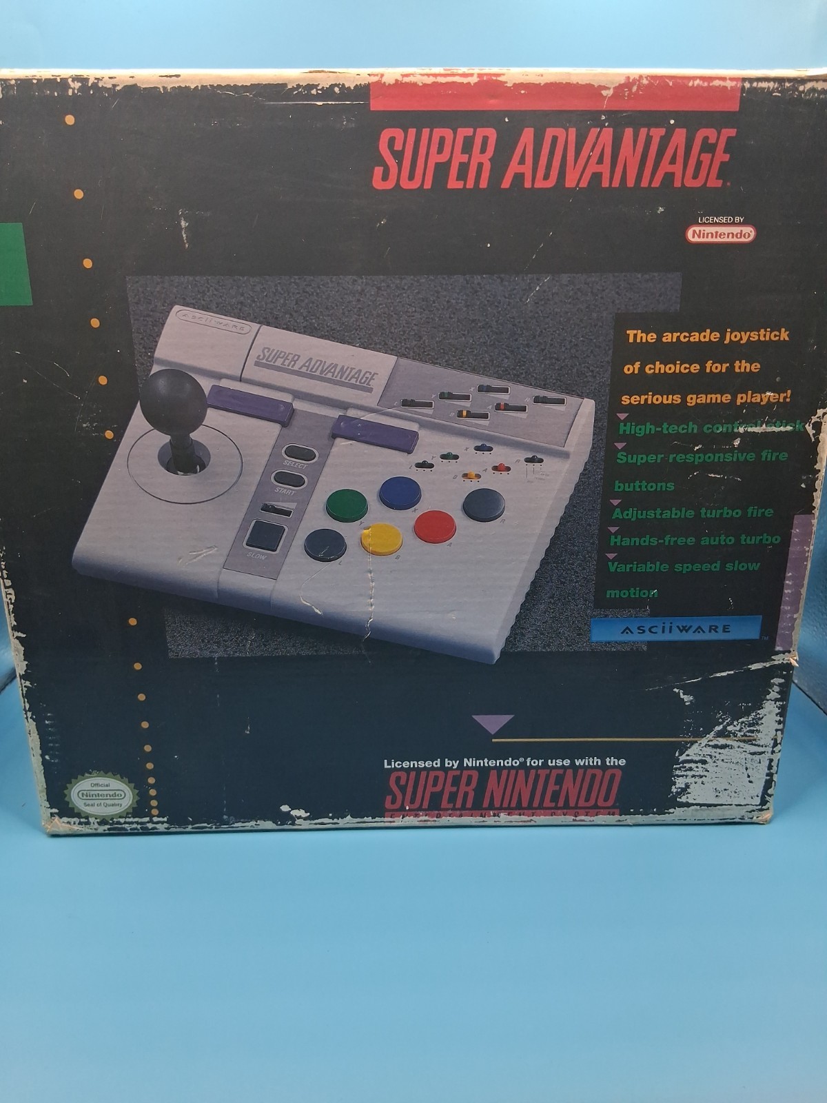 With Box Super Advantage Arcade Stick Controller – Super Nintendo SNES Complete