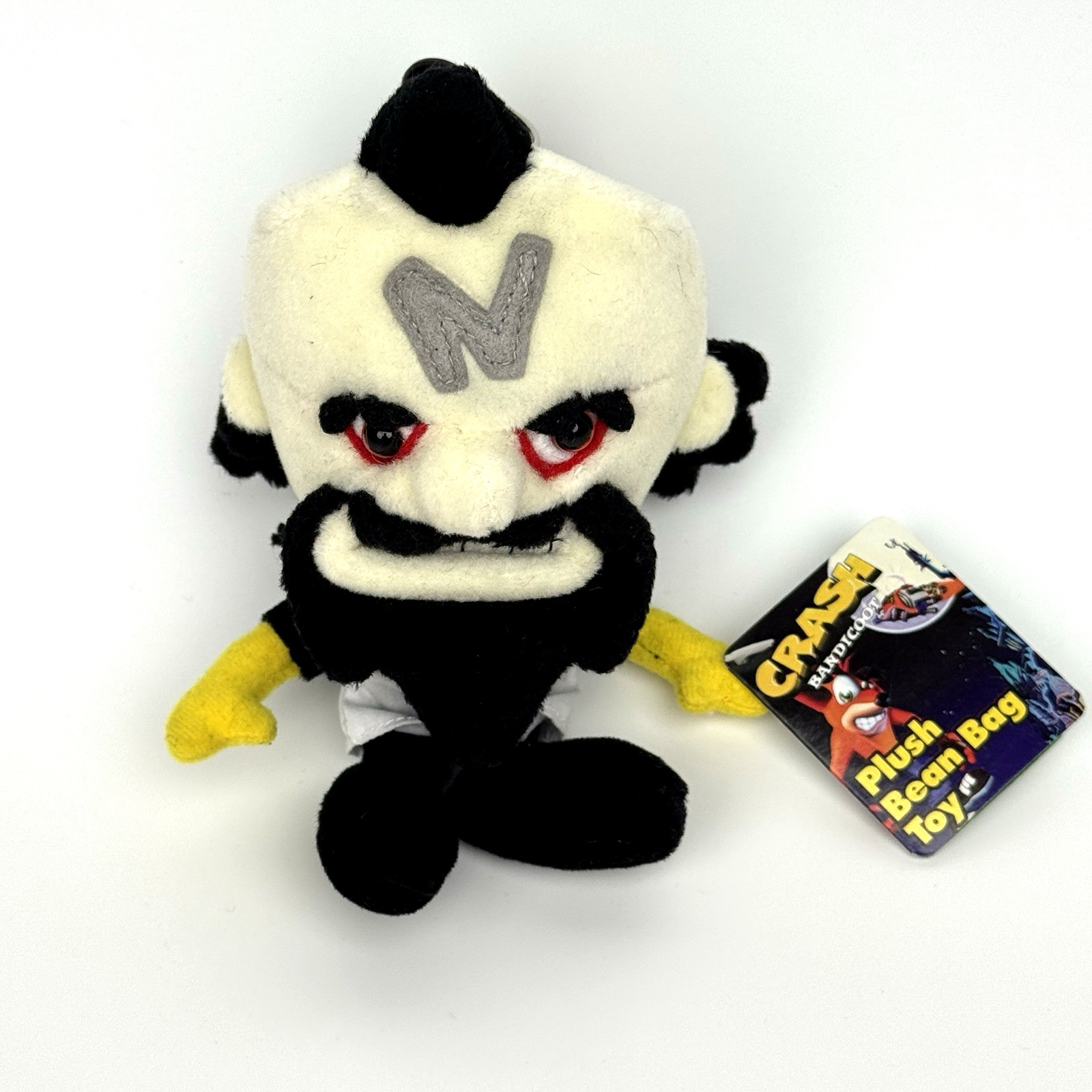 1998 ReSaurus Crash Bandicoot Dr. Neo Cortex Plush Bean Bag Keychain NWT