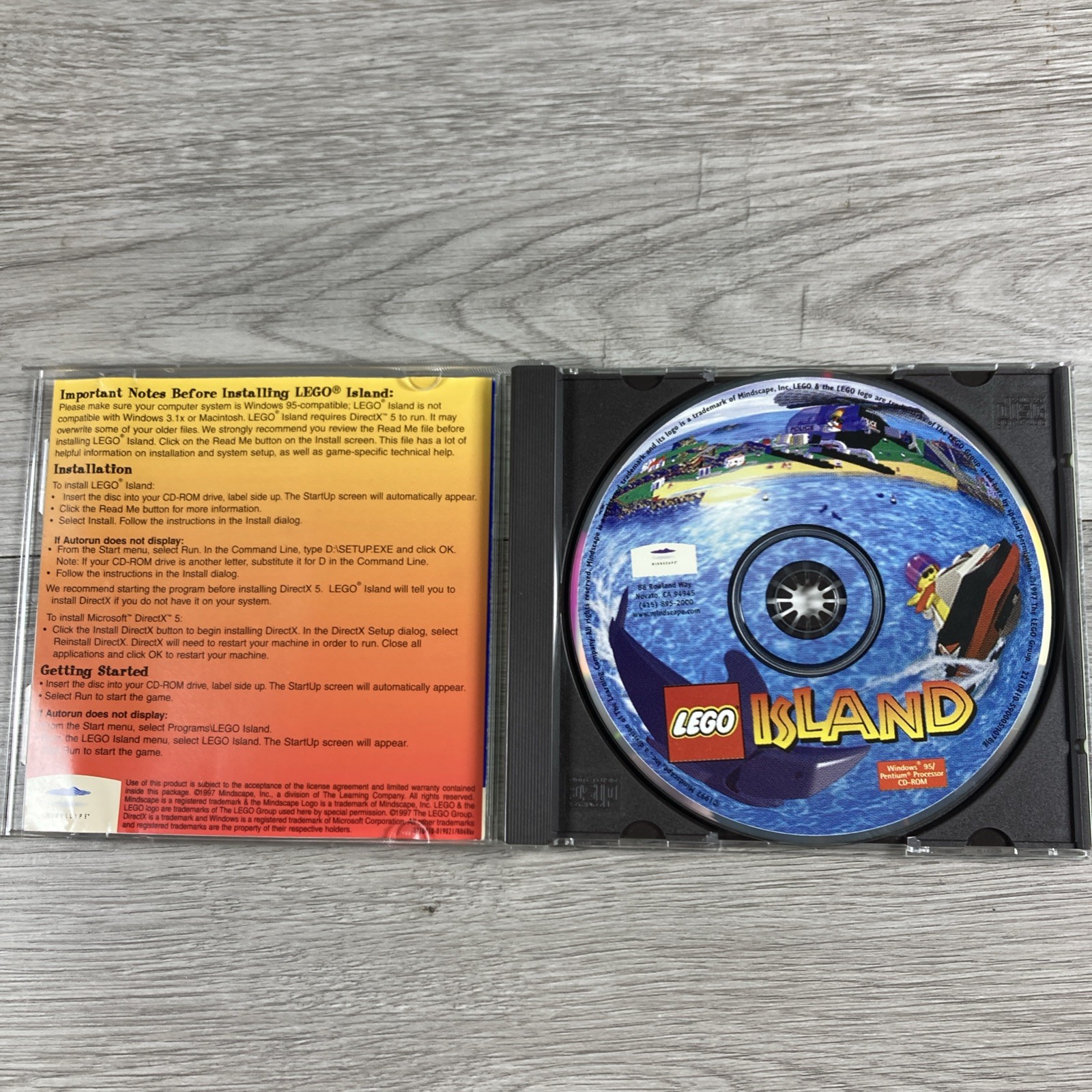 LEGO Island PC Game 1997 Windows 95 CD-ROM Mindscape Vintage Action Adventure