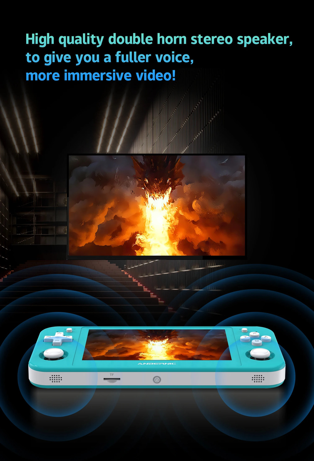 ANBERNIC RG505 Handheld Game Console 4.95 Inch OLED Android 12 T618 OTA Update