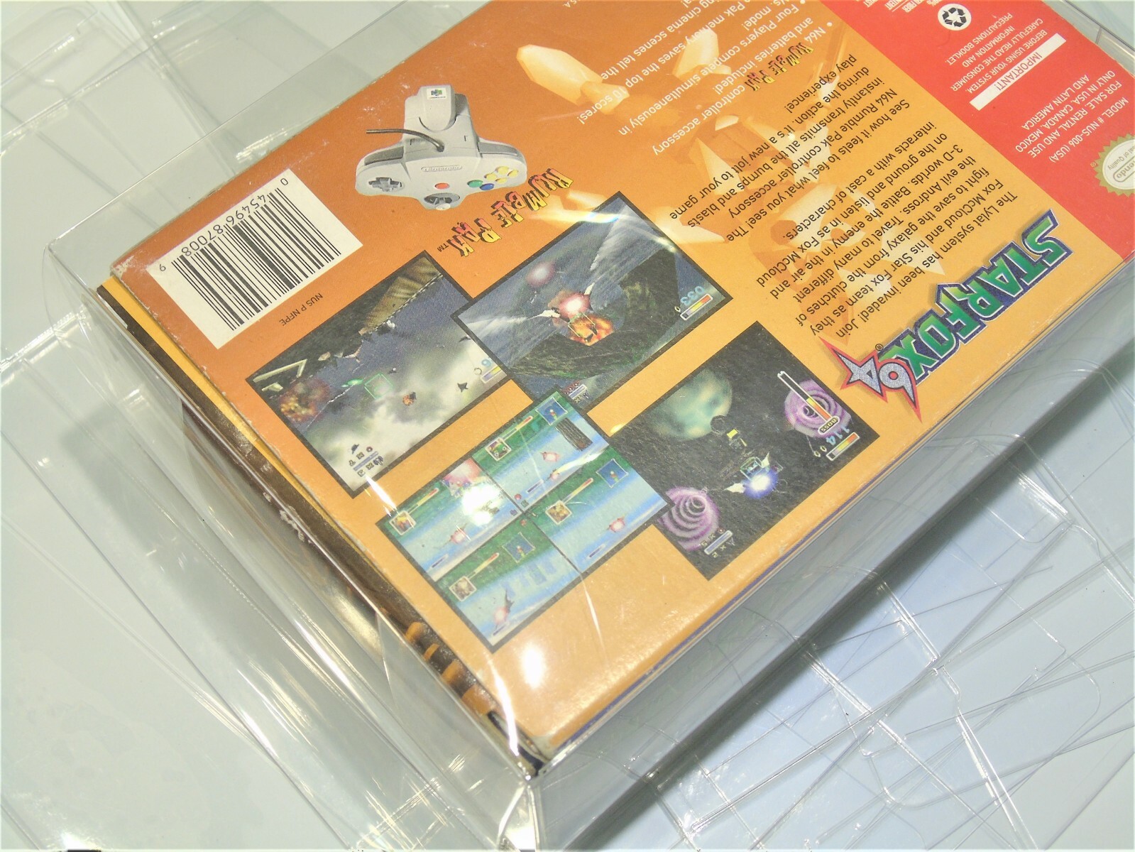 1 N64 Nintendo 64 Star Fox Video Game Clear Case Cases Sleeve Box Protector CIB