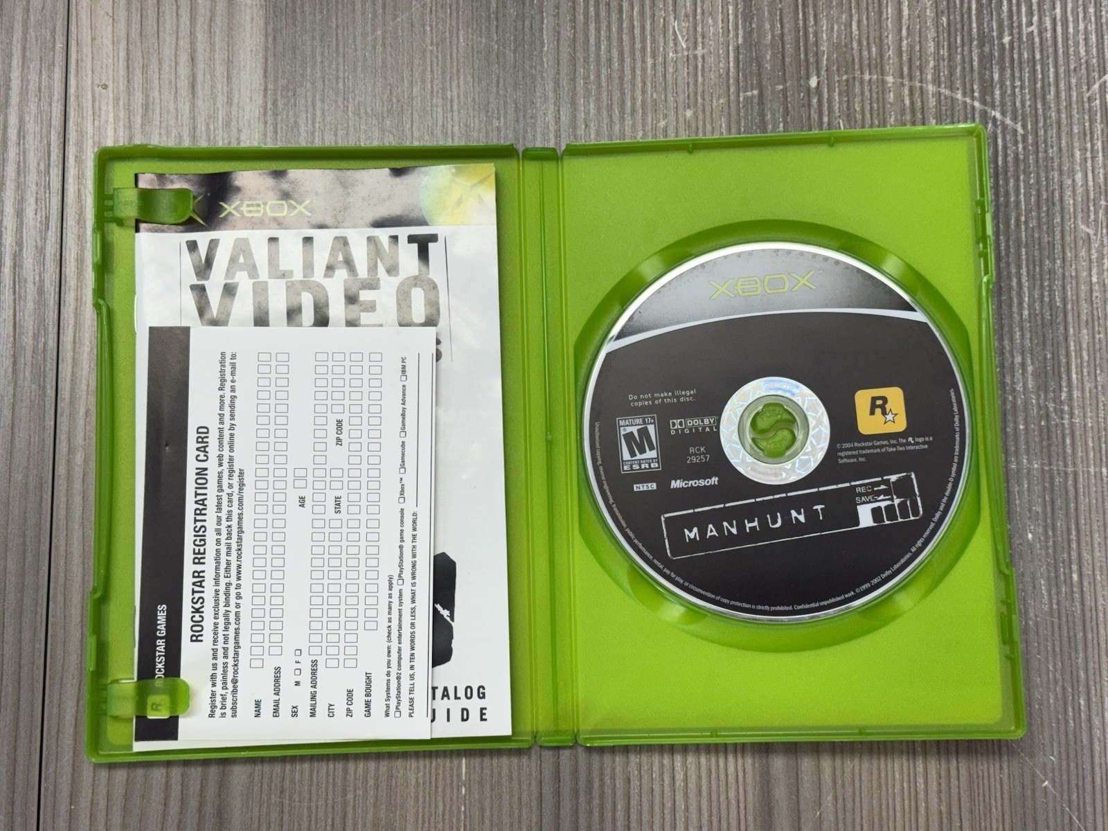 Manhunt (Microsoft Xbox, 2004) Complete in Box with Manual & Reg Card Resurfaced