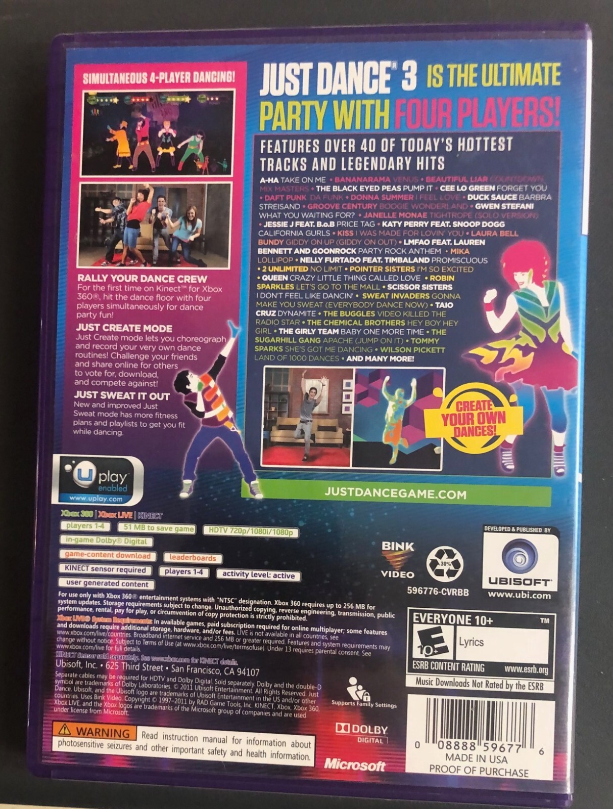 Just Dance 3 – Microsoft Xbox 360 – Complete w/ Manual CIB