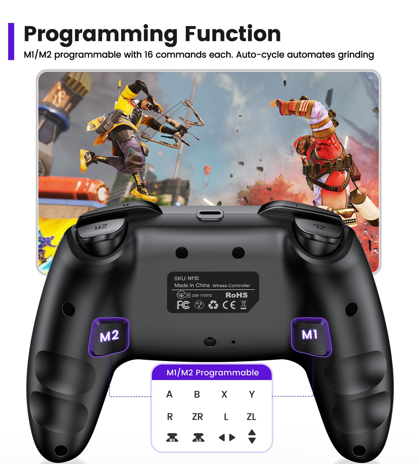 Wireless Pro Switch 2 Controller for Switch 2/Switch/Lite/OLED/Android/iOS