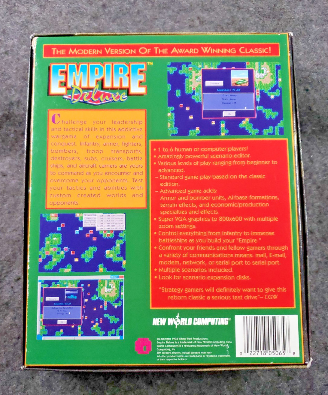 Empire Deluxe Vintage Video Game Big Box Windows PC 3.5in Disks……. (C11B4)
