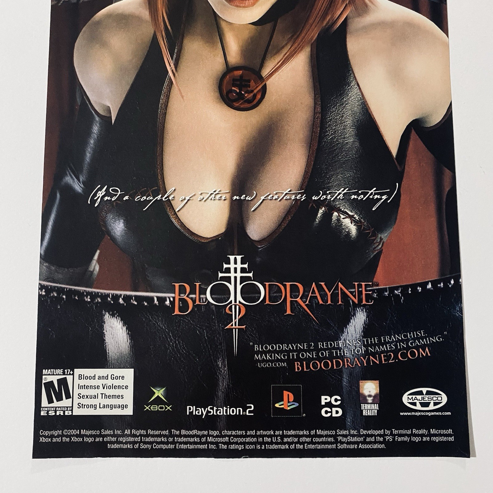 BloodRayne PS2 PlayStation Xbox Video Game Promo Poster 2000s Rare Print Ad