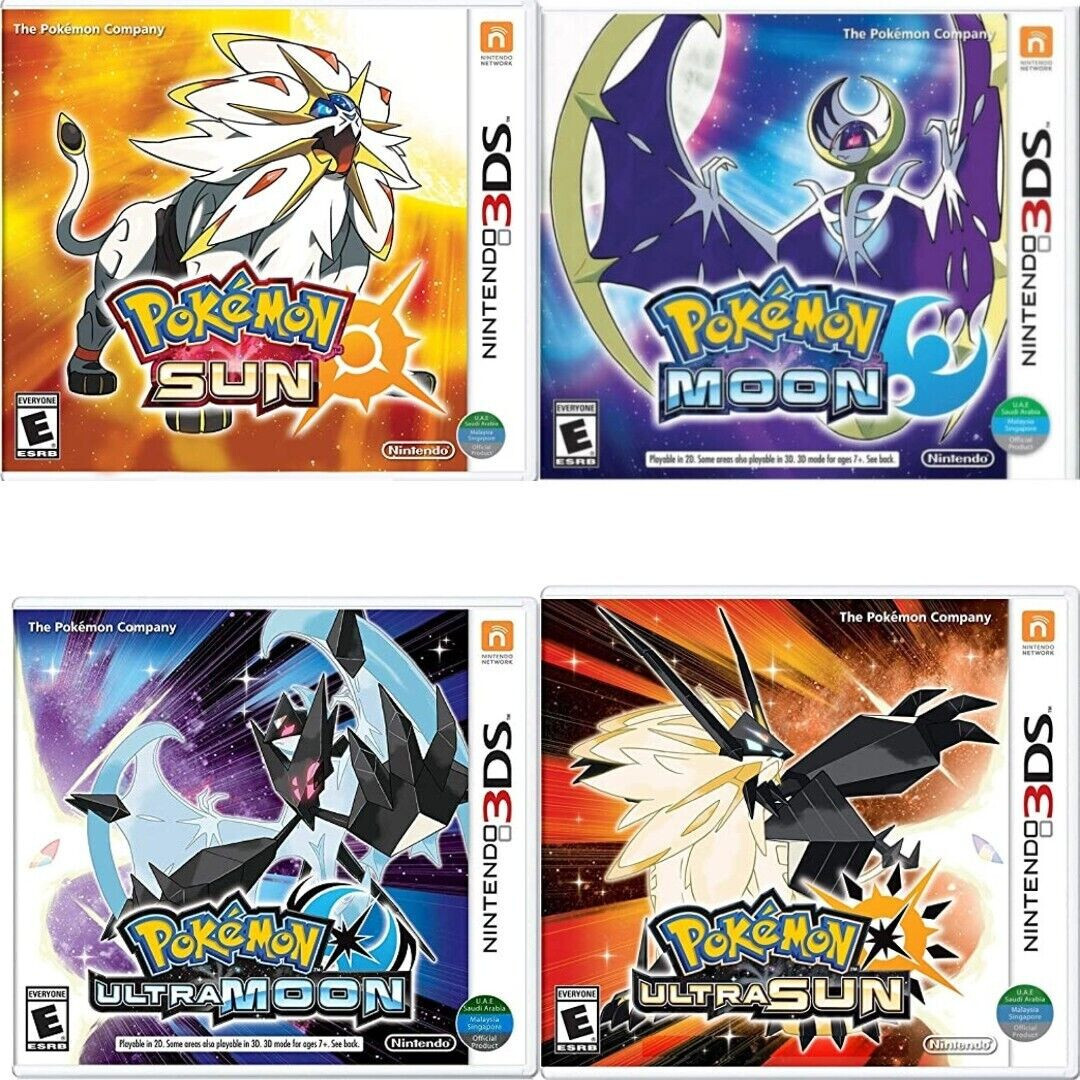Pokemon Sun + Moon + Ultra Sun + Ultra Moon – Nintendo 3DS New Sealed Bundle
