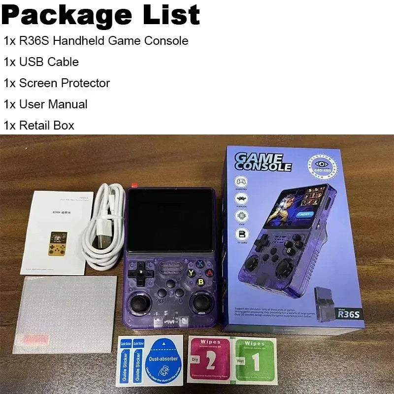 R36S Handheld Game Players 20000+ Games Portable Game Console 64/128GB Retro