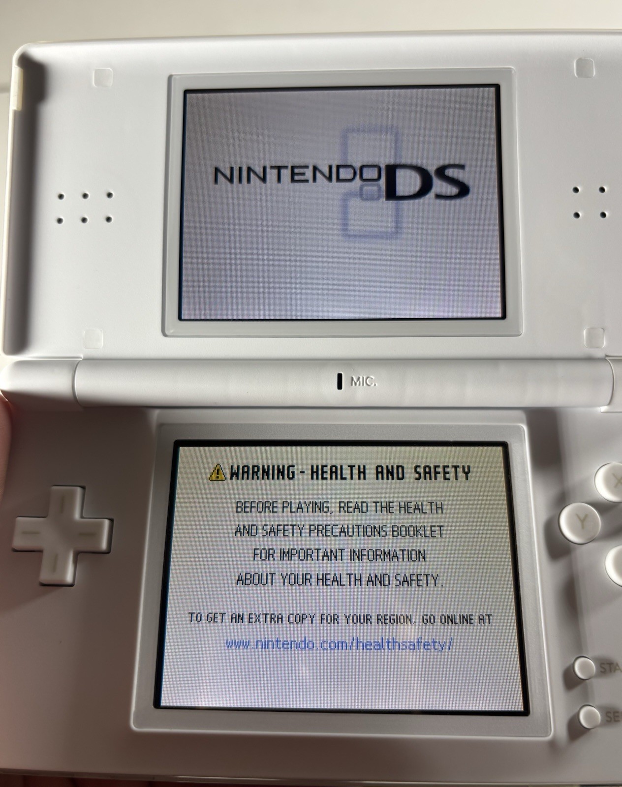 Nintendo DS Lite OEM White Handheld System LOT (USG-001) + 4 Games & Case CLEAN!