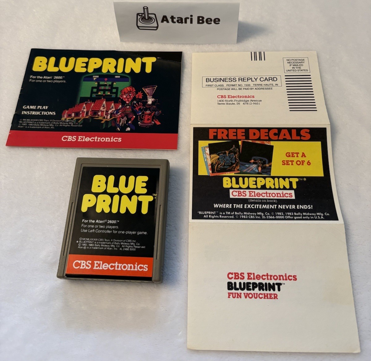TESTED Blueprint VGC W/Manual, CBS Mailer 1983 Atari 2600 – Video
