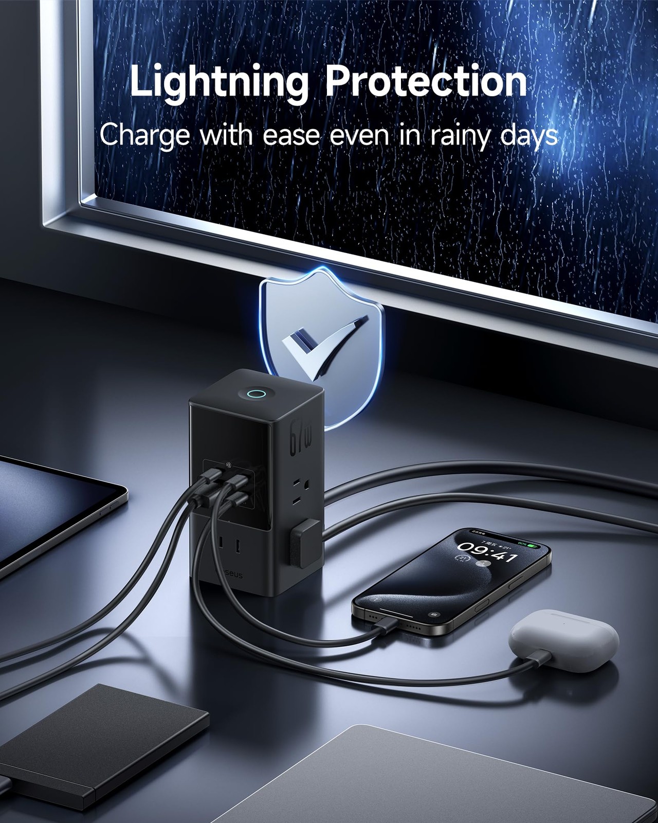 Baseus Charging Station 67W, 10-in-1 USB-C PD Fast Charging Desktop Charger with