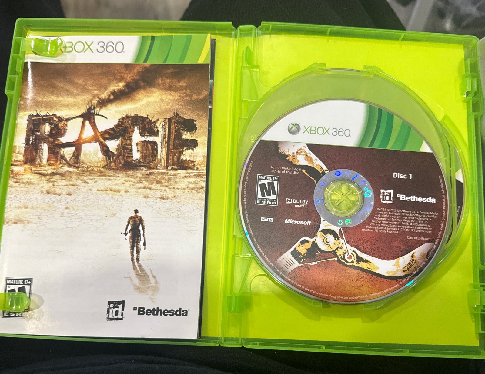 XBOX 360 RAGE VIDEO GAME – COMPLETE – CIB Perfect