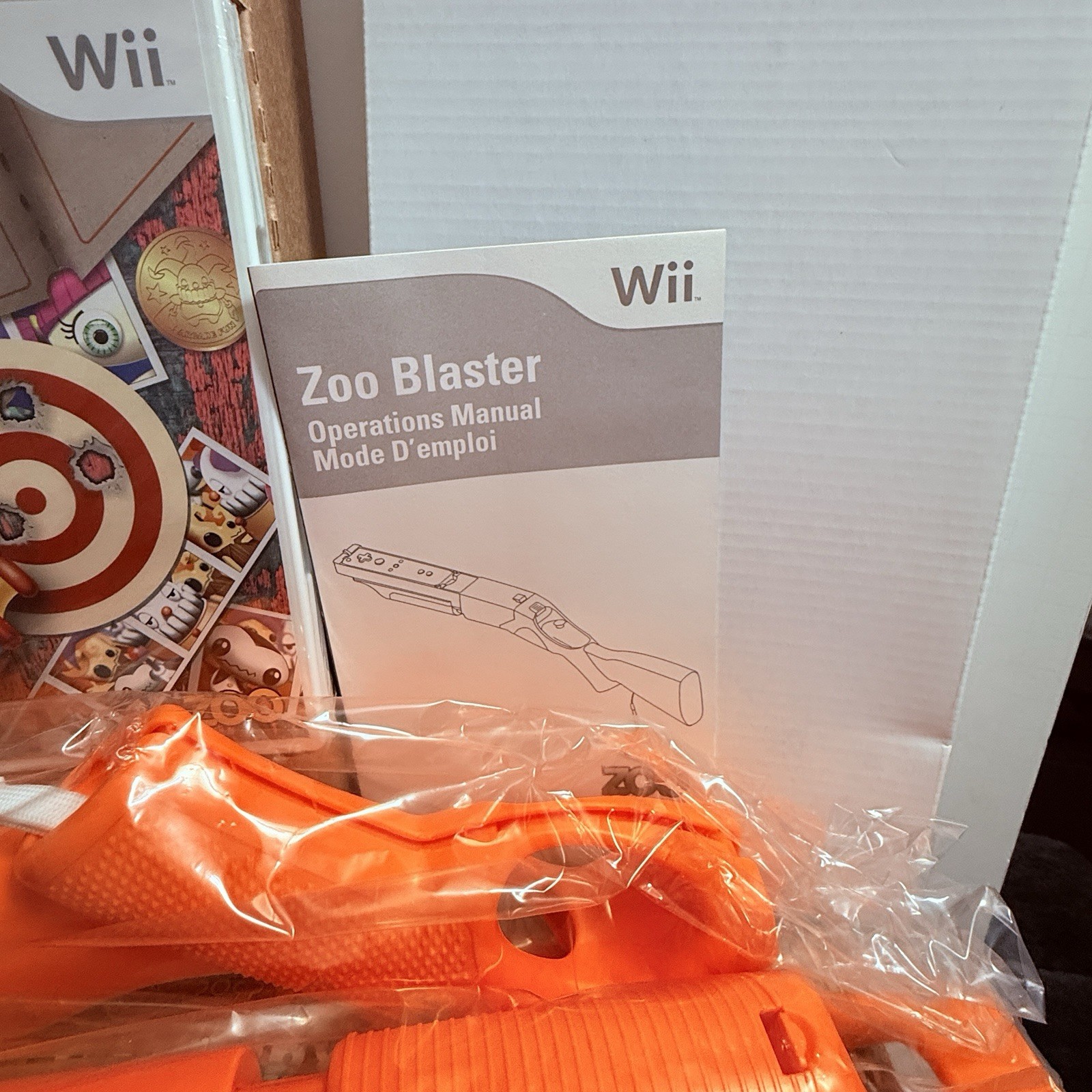 SEALED Arcade Shooting Gallery Blaster & SEALED Game Nintendo Wii Open Box NIB