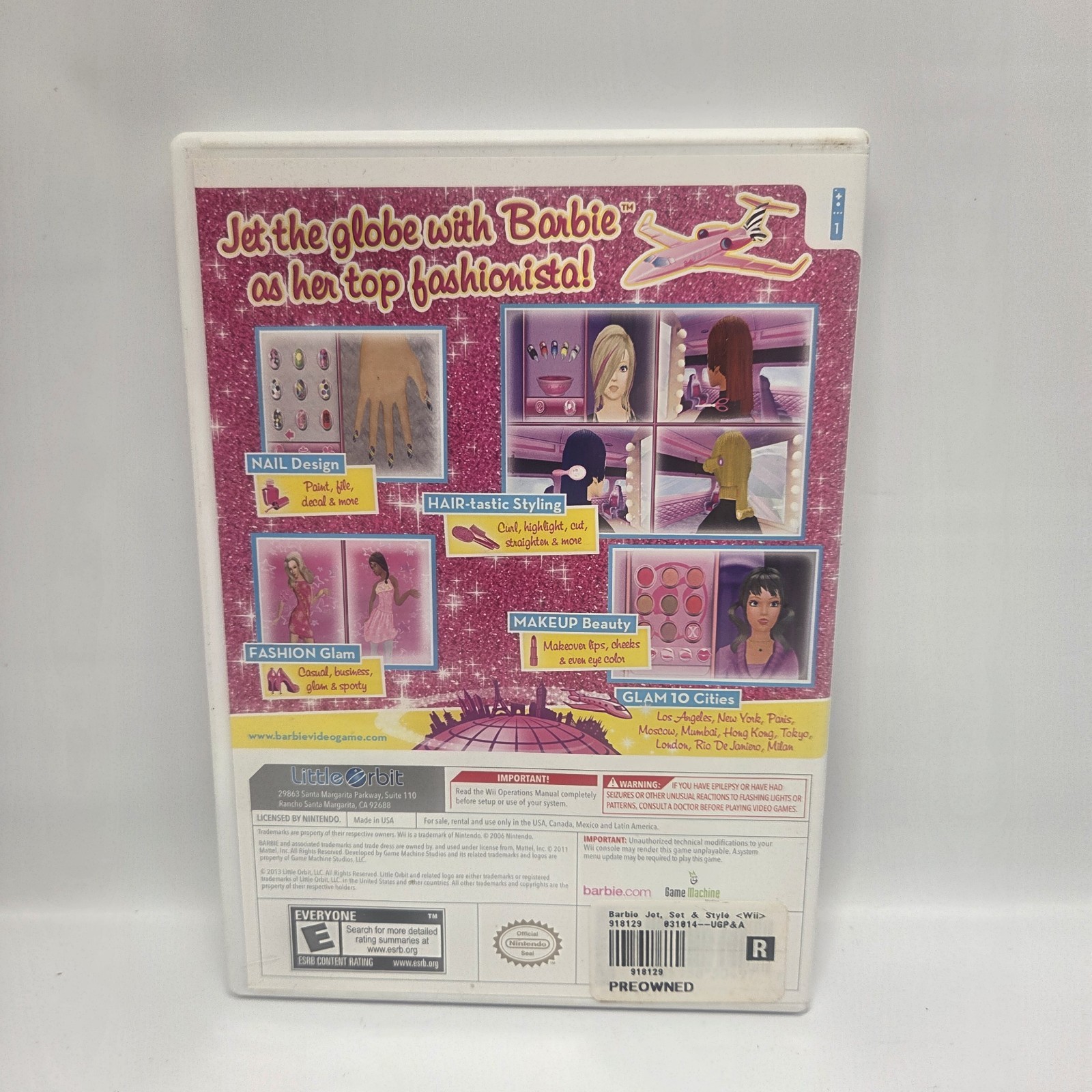 Barbie: Jet, Set & Style (Nintendo Wii, 2011) Tested + Working