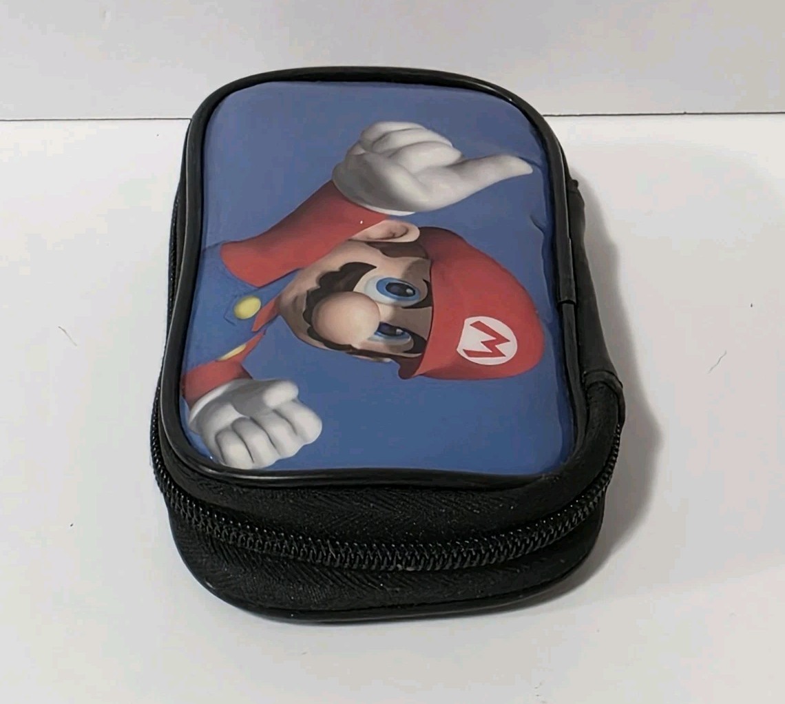 Official Nintendo Mario DS Carrying Case Travel Bag Zipper BD&A Vintage